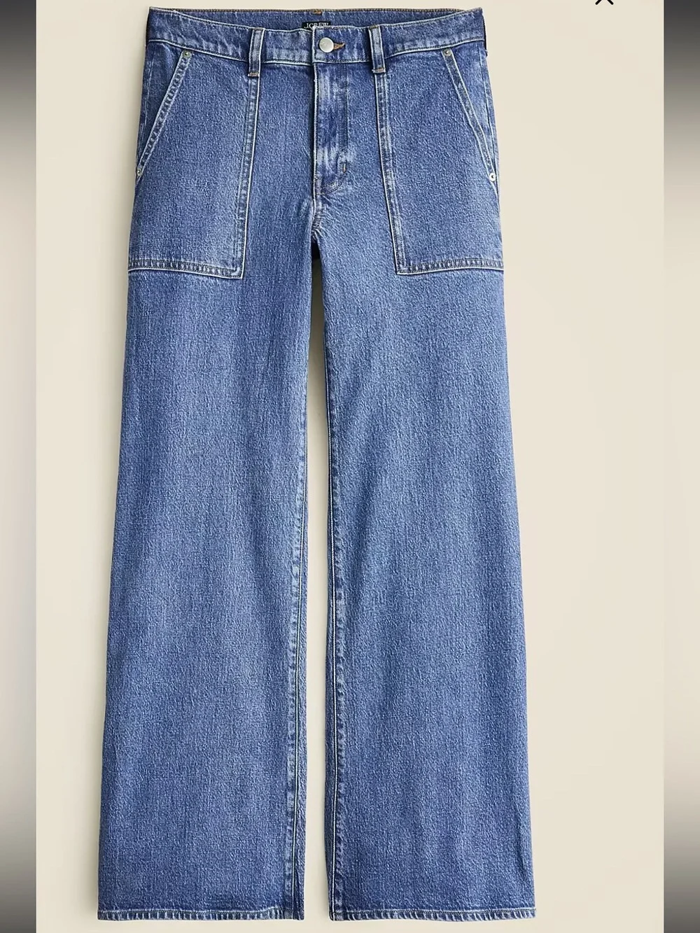 J.Crew Camp Pocket Wide Leg Jeans Womens Size 25 Medium Wash Minimalist Preppy